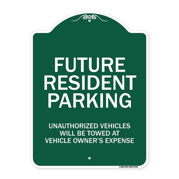 Unauthorized Vehicles Will Be Towed Heavy-Gauge Aluminum Architectural Sign, 24" x 18", GW-1824-9746
